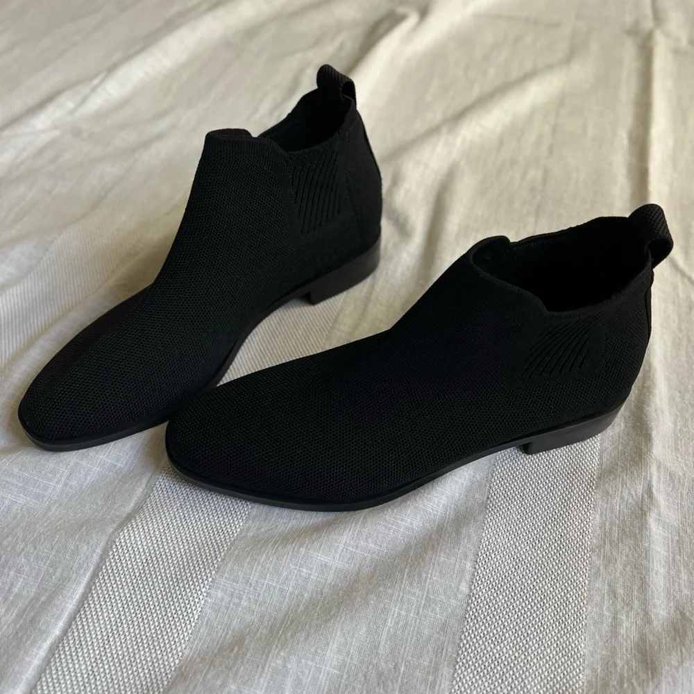 SOLD VIVAIA Square-Toe Water-Repellent Black Ankle Chelsea Boots (Ryan) Size 39 - Picture 12 of 15